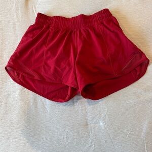 Women's Red Lululemon Hotty Hot Athletic Shorts